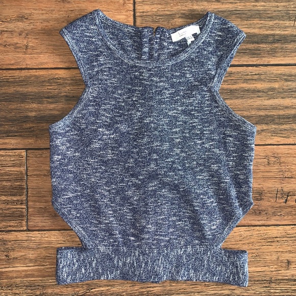 Lucy Paris Sleeveless Cutout Blue Top - Picture 2 of 8